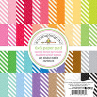 Doodlebug Design - Monochromatic Collection - 6 x 6 Paper Pad - Candy Stripe and Sprinkles - Petite Print Assortment