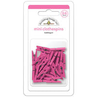 Doodlebug Design - Monochromatic Collection - Mini Clothespins - Bubblegum
