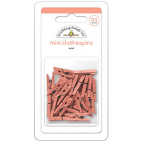 Doodlebug Design - Monochromatic Collection - Mini Clothespins - Coral