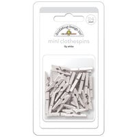 Doodlebug Design - Monochromatic Collection - Mini Clothespins - Lily White