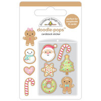 Doodlebug Design - Gingerbread Kisses Collection - Stickers - Doodle-Pops - Christmas Cookies