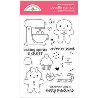 Doodlebug Design - Gingerbread Kisses Collection - Christmas - Clear Photopolymer Stamps - Gingerbread Kisses