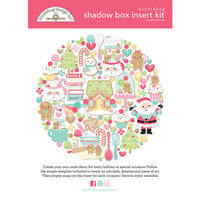 Doodlebug Design - Gingerbread Kisses Collection - Christmas - Shadow Box Insert Kit