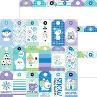 Doodlebug Design - Snow Much Fun Collection - 12 x 12 Double Sided Paper - Freeze Tag