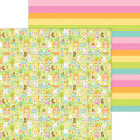 Doodlebug Design - Bunny Hop Collection - 12 x 12 Double Sided Paper - Bunny Hop