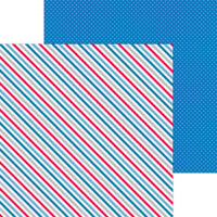 Doodlebug Design - Hometown USA Collection - 12 x 12 Double Sided Paper - Red, White, And Blue