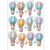 Dress My Craft - Transfer Me - Chickoo and Hot Air Balloon