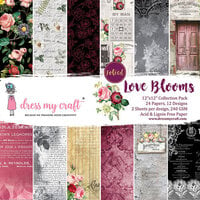 Dress My Craft - 12 x 12 Paper Pad - Love Blooms