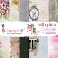 Dress My Craft - 6 x 6 Paper Pad - Wall Of Roses
