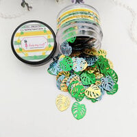 Dress My Craft - Shaker Elements - Sparkling Tropical Leaves