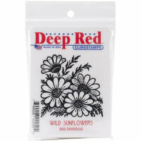 Deep Red Stamps - Cling Mounted Rubber Stamp - Wild Sunflowers