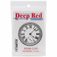 Deep Red Stamps - Cling Mounted Rubber Stamp - Roman Clock