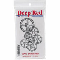 Deep Red Stamps - Cling Mounted Rubber Stamp - Gears Background