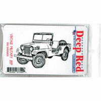 Deep Red Stamps - Cling Mounted Rubber Stamp - Vintage Military Jeep
