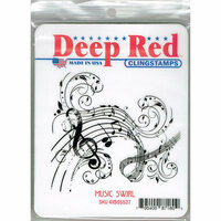 Deep Red Stamps - Cling Mounted Rubber Stamp - Music Swirl