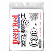 Deep Red Stamps - Cling Mounted Rubber Stamp - Halloween Pumpkins