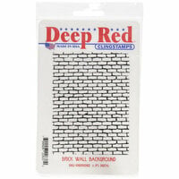 Deep Red Stamps - Cling Mounted Rubber Stamp - Brick Wall Background