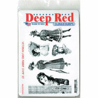 Deep Red Stamps - Cling Mounted Rubber Stamp - Victorian Ladies