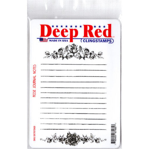 Deep Red Stamps - Cling Mounted Rubber Stamp - Rose Journal Notes