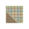 Little Yellow Bicycle - Acorn Hollow Collection - 12 x 12 Double Sided Paper - Pretty Plaid