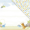 Deja Views - C-Thru - Little Yellow Bicycle - BabySaurus Collection - 12 x 12 Double Sided Textured Paper - Dino Valley