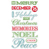 Deja Views - C-Thru - Little Yellow Bicycle - Christmas Delight Collection - Chipboard Stickers with Foil Accents - Words