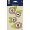 Little Yellow Bicycle - Naturals Collection - Burlap Stickers with Button Accents - Dahlia