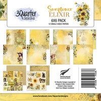 3Quarter Designs - Sunflower Elixir Collection - 6 x 6 Paper pack