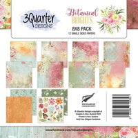 3Quarter Designs - Botanical Brights Collection - 8 x 8 Paper Pack