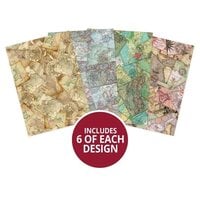 Hunkydory - Essential Paper Packs - World Maps