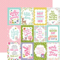 Echo Park - All About A Girl Collection - 12 x 12 Double Sided Paper - 3 x 4 Journaling Cards