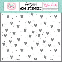Echo Park - All About A Girl Collection - 6 x 6 Stencils - Hearts