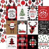 Echo Park - A Lumberjack Christmas Collection - 12 x 12 Double Sided Paper - 3 x 4 Journaling Cards