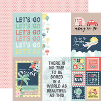 Echo Park - Away We Go Collection - 12 x 12 Double Sided Paper - Multi Journaling Cards