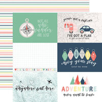 Echo Park - Away We Go Collection - 12 x 12 Double Sided Paper - 4 x 6 Journaling Cards