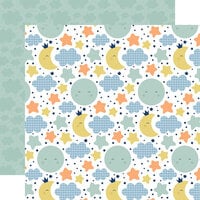 Echo Park - Baby Boy Collection - 12 x 12 Double Sided Paper - Moon and Stars