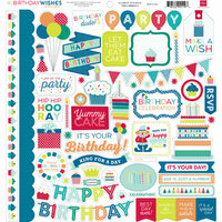 Echo Park - Birthday Collection - Boy - 12 x 12 Cardstock Stickers - Elements