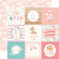 Echo Park - Hello Baby Girl Collection - 12 x 12 Double Sided Paper - 4 x 4 Journaling Cards