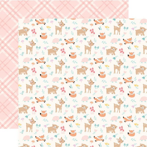 Hello Baby Girl Double-Sided Cardstock 12x12 Woodland Friends