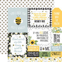 Echo Park - Bee Happy Collection - 12 x 12 Double Sided Paper - Multi Journaling Cards