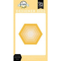Echo Park - Bee Happy Collection - Designer Dies - Nested Stitched Beehive Hexagon