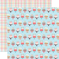Echo Park - Birthday Girl Collection - 12 x 12 Double Sided Paper - Cakes and Candles