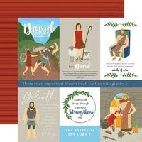 Echo Park - Bible Stories Collection - David and Goliath - 12 x 12 Double Sided Paper - Multi Journaling Cards