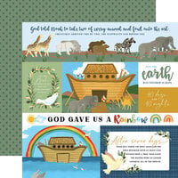 Echo Park - Bible Stories Collection - Noah's Ark - 12 x 12 Double Sided Paper - Journaling Cards