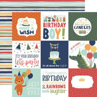 Echo Park - A Birthday Wish Boy Collection - 12 x 12 Double Sided Paper - 4 x 4 Journaling Cards