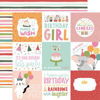 Echo Park - A Birthday Wish Girl Collection - 12 x 12 Double Sided Paper - 4 x 4 Journaling Cards
