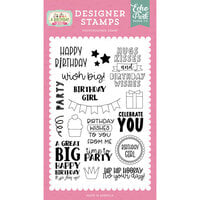 Echo Park - A Birthday Wish Girl Collection - Clear Photopolymer Stamps - Wish Big