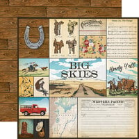 Carta Bella Paper - Cowboys Collection - 12 x 12 Double Sided Paper - Multi Journaling Cards