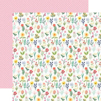 Carta Bella Paper - Fruit Stand Collection - 12 x 12 Double Sided Paper - Happy Flower Stems