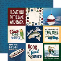 Carta Bella Paper - Gone Fishing Collection - 12 x 12 Double Sided Paper - 4 x 4 Journaling Cards